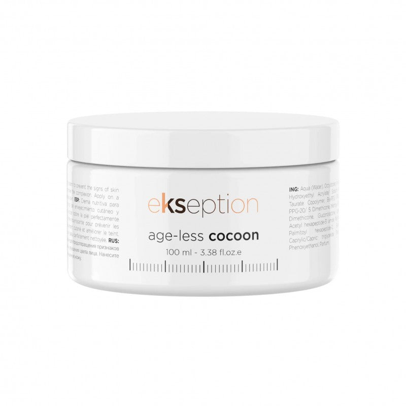 Age Less Cocoon in a container, showcasing its rich peptide-based anti-aging formula.