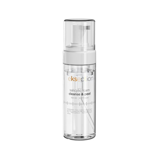 Salicylic Foam Cleanse & Peel bottle, perfect for exfoliating and cleansing.