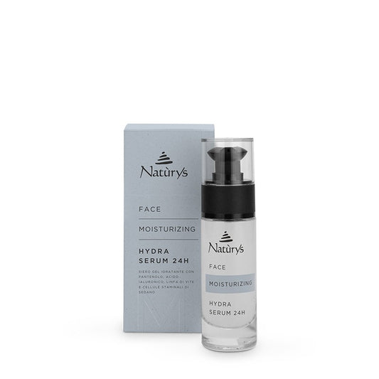 Natùrys Hydra Serum 24H - 30 ml bottle for intense hydration and anti-aging care