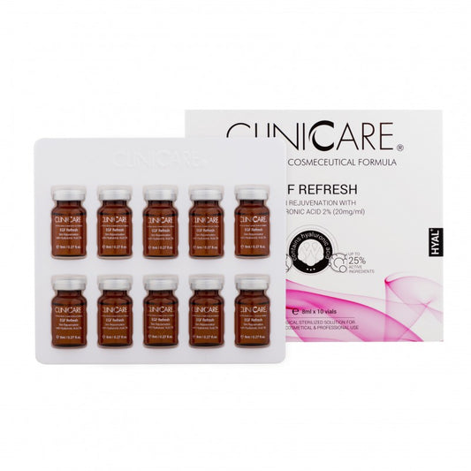 CLINICCARE EGF REFRESH Mesotherapy Cocktail - Powerful anti-aging and hydrating formula for all skin types.