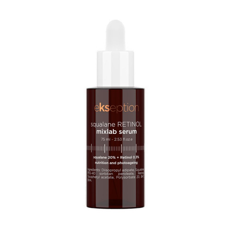 Ekseption Squalane Retinol Mixlab Serum - Nourishing Anti-Ageing Serum - 20% Vegan Squalane, 0.3% Retinol, 0.5% Vitamin E - 75 ml - Made in Spain