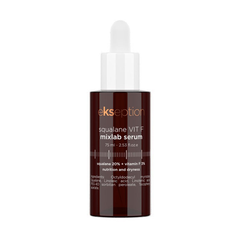 Ekseption Squalane Vit F Mixlab Serum - Nourishing and Restoring Serum - 20% Vegan Squalane, 3% Vitamin F, 0.5% Vitamin E - 75 ml - Made in Spain