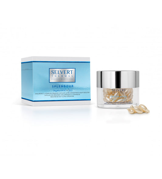 Selvert Splendour Hyaluronic & B3 Ceramide Capsules - Night Treatment with Niacinamide and Ceramides for mature skin, providing plumping and moisturizing power.